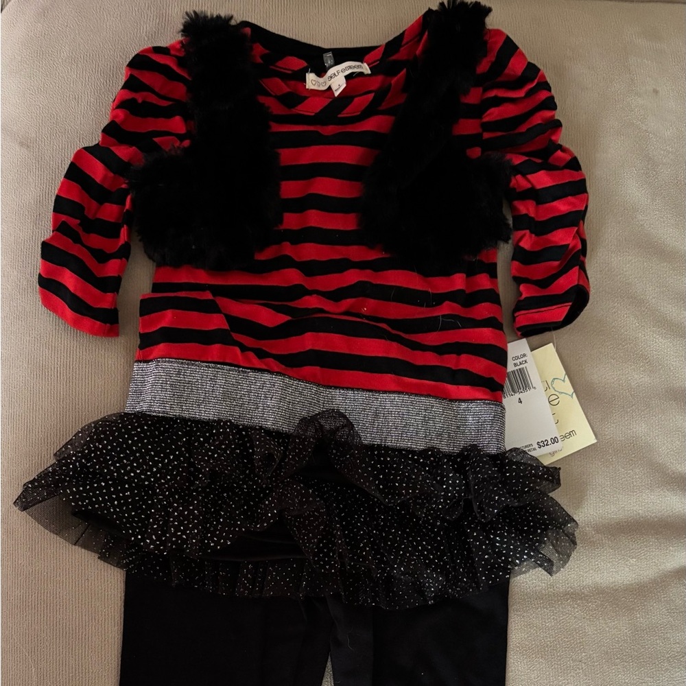 NWT Self Esteem Little Girls 2-Piece Leggings Set Size 4